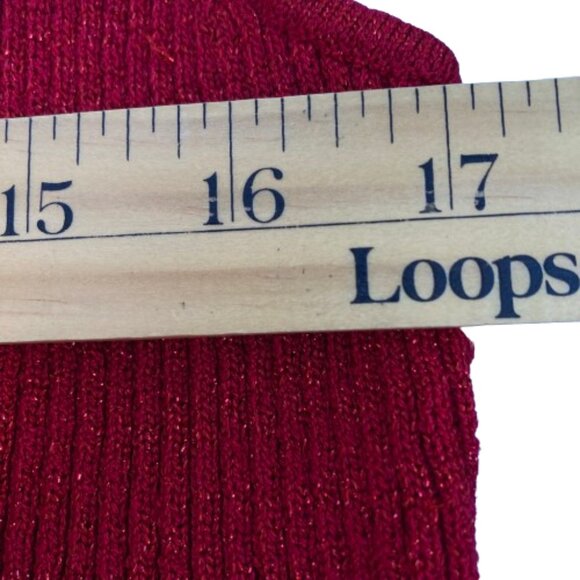 Laura Scott Sleeveless Mock Turtleneck Red with Sparkles, Holiday, size Large - Picture 7 of 8